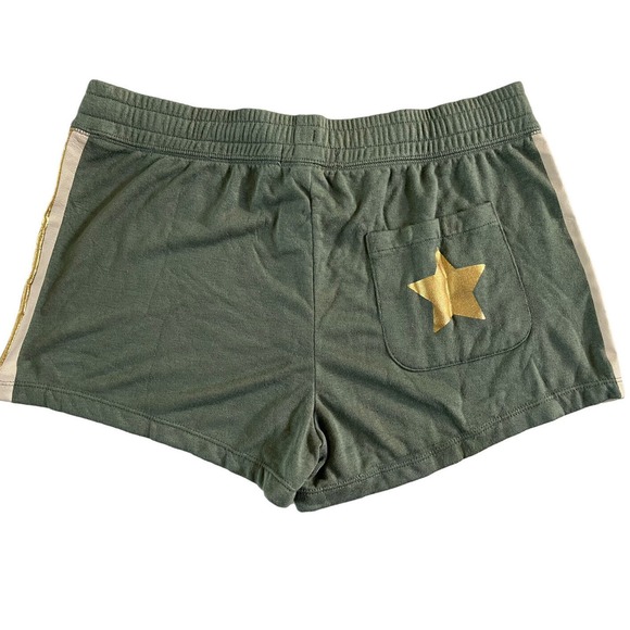 PJ SALVAGE Womens Small Gold Star Status Sage Green Sleep Lounge Shorts #5447 - Picture 1 of 8